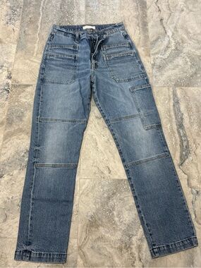 Lucky Brand High-Rise Carpenter Jeans in Blue Wash